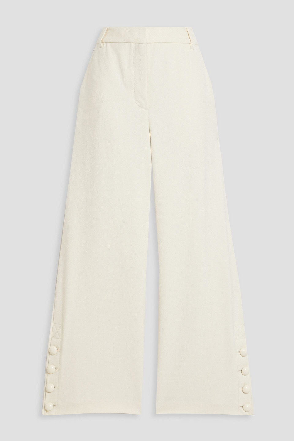 Simkhai Miki Cropped Twill Wide-leg Pants In Ivory