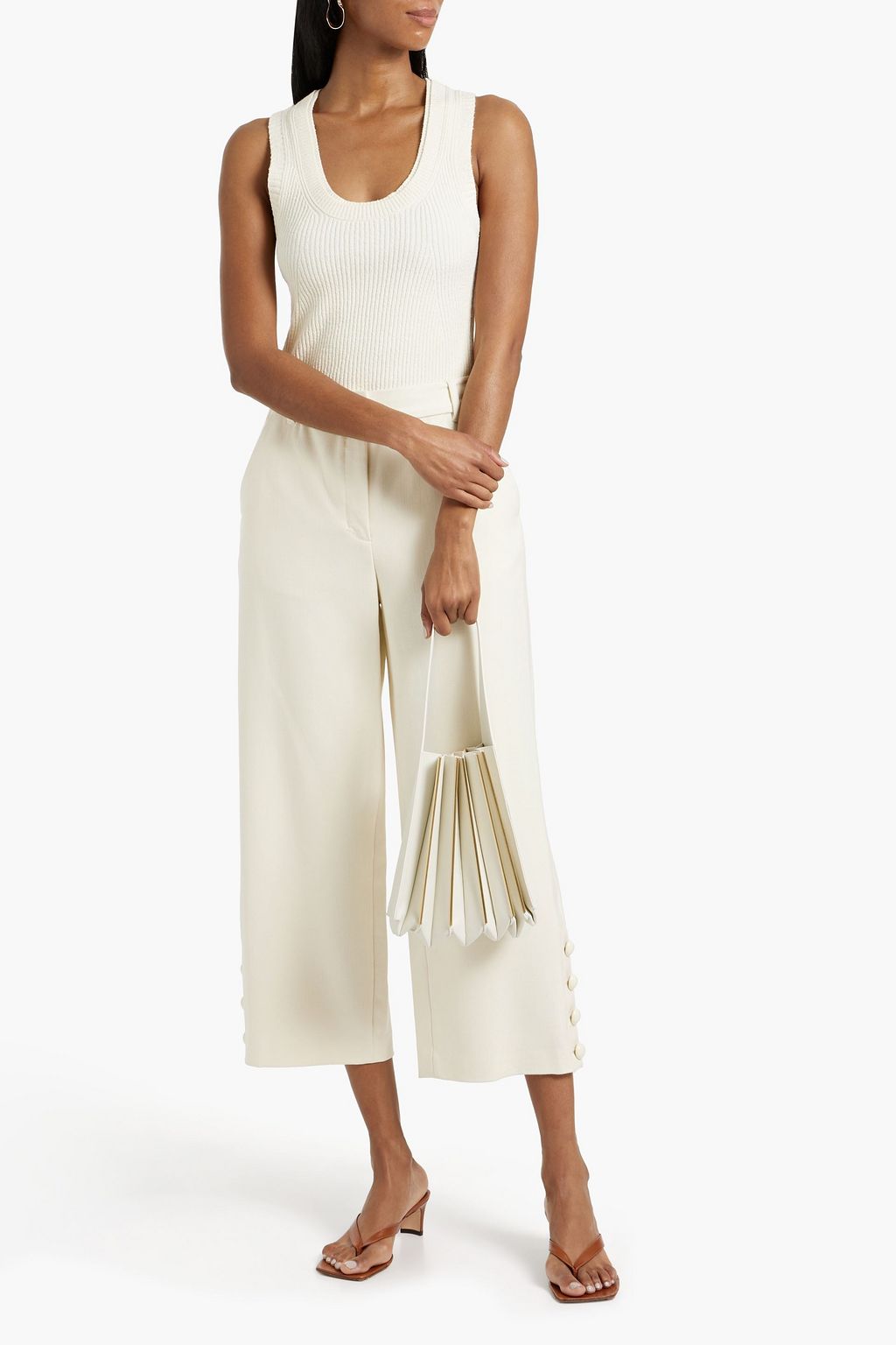 SIMKHAI Miki cropped twill wide-leg pants