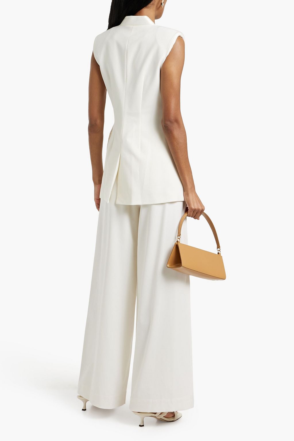 SIMKHAI Kirby satin-paneled twill vest