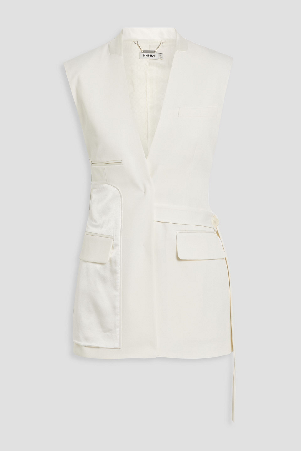 Simkhai Kirby Wrapped Wool-blend Vest In Ivory