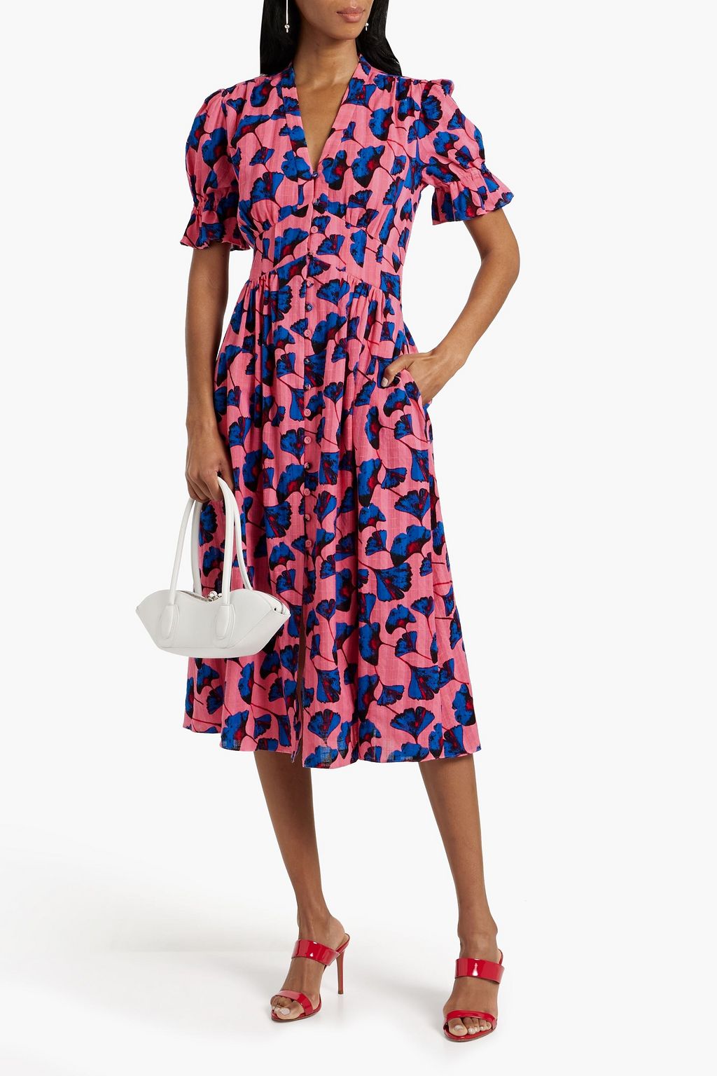 DIANE VON FURSTENBERG Erica floral-print cotton-jacquard midi dress