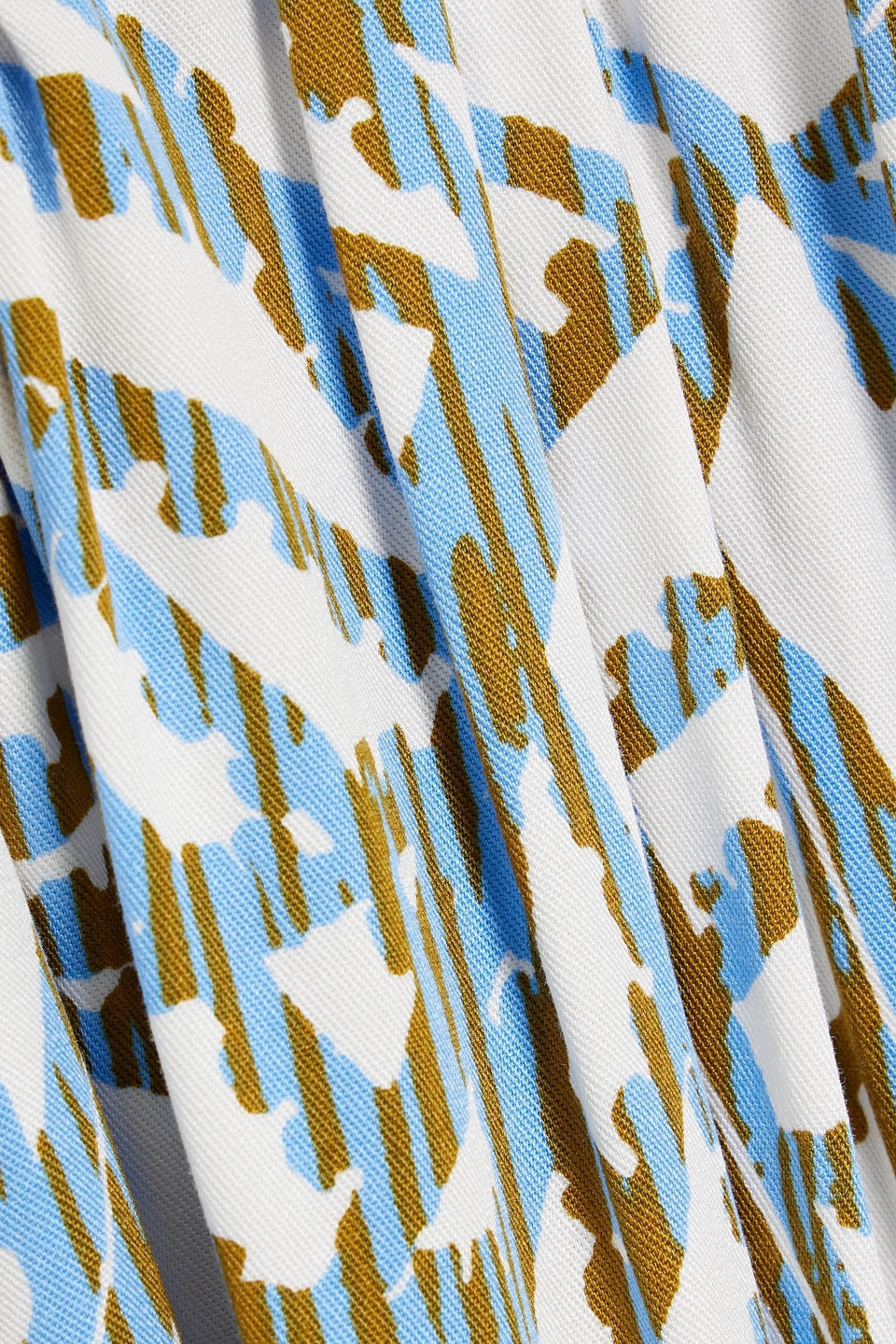 Diane Von Furstenberg Elizabeth Cutout Printed Twill Maxi Dress In Light Blue