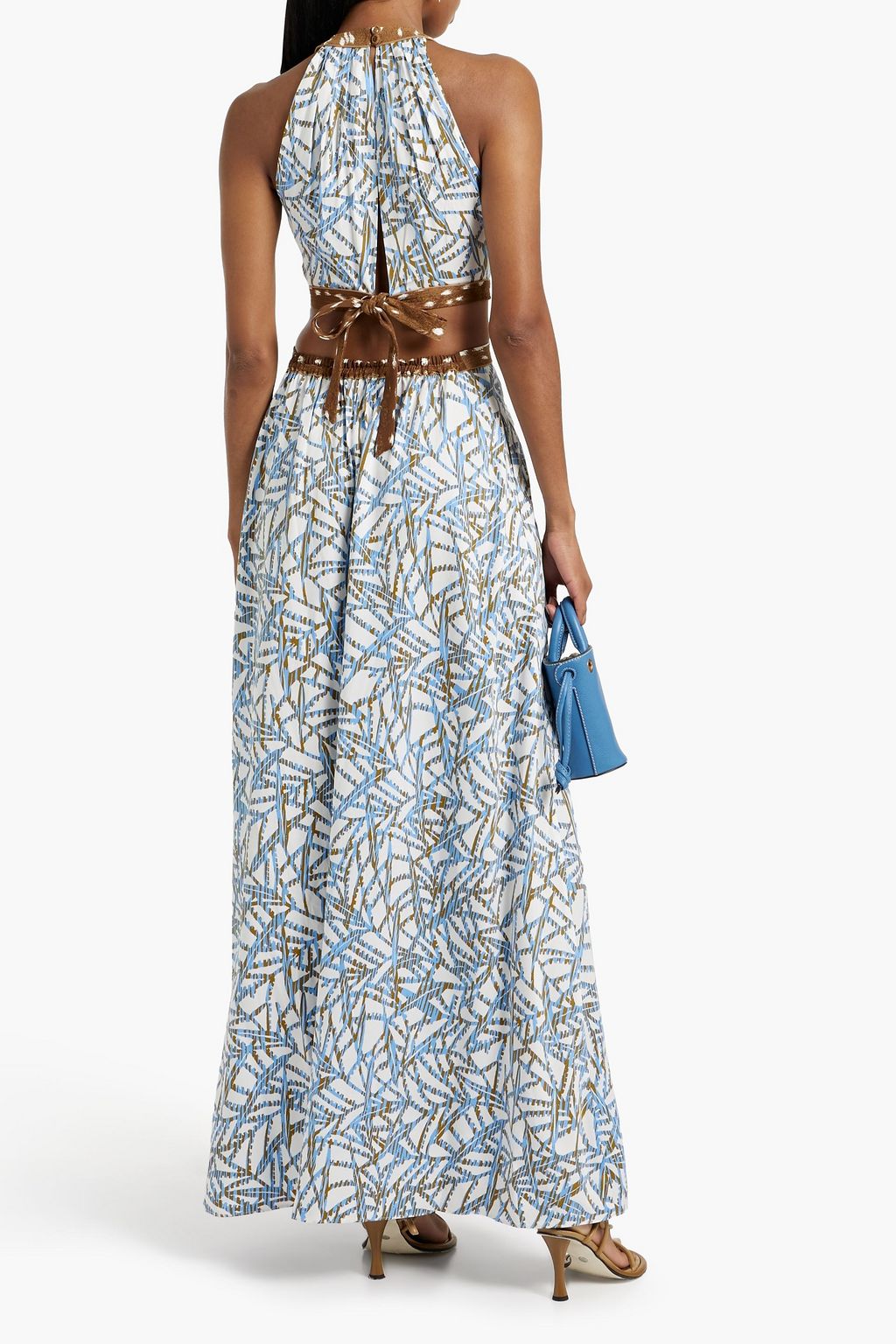DIANE VON FURSTENBERG Elizabeth cutout printed twill maxi dress