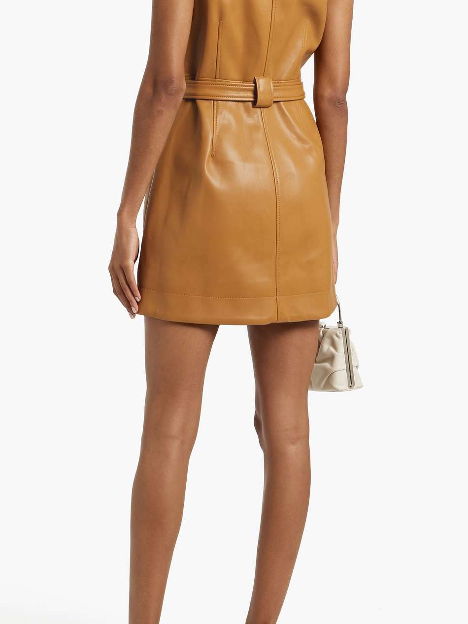 pax belted faux leather mini dress