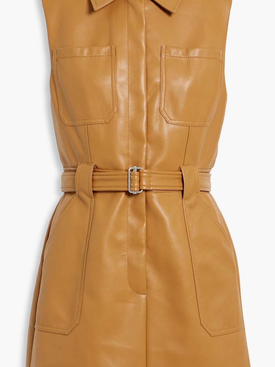 pax belted faux leather mini dress