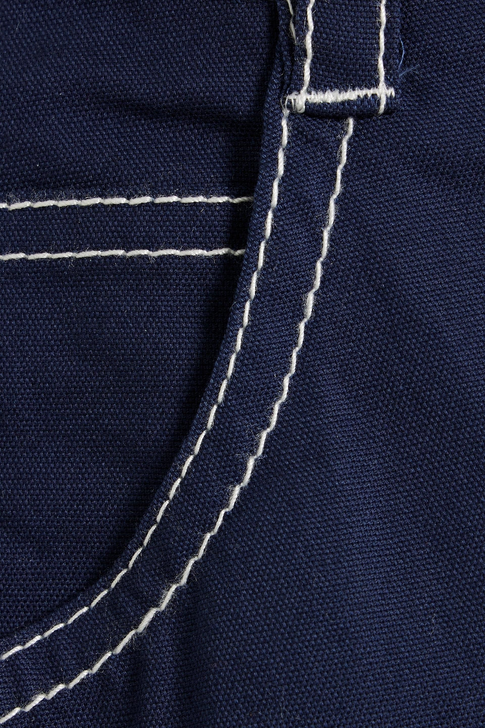 Shop Simkhai Kairi Cotton-blend Canvas Tapered Pants In Navy