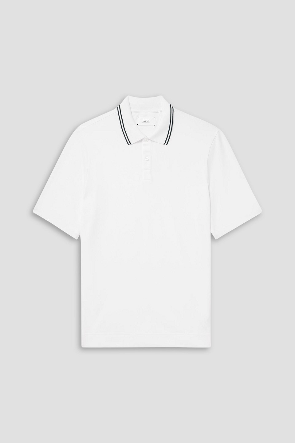 mr p. - piqué tennis polo shirt - white - s