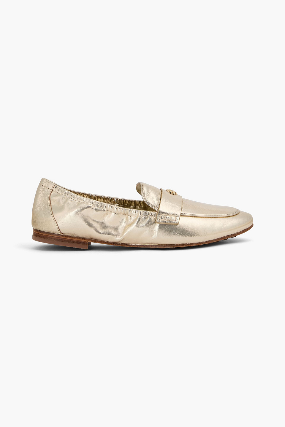 Tory Burch - Embellished metallic leather loafers - Metallic - US 5
