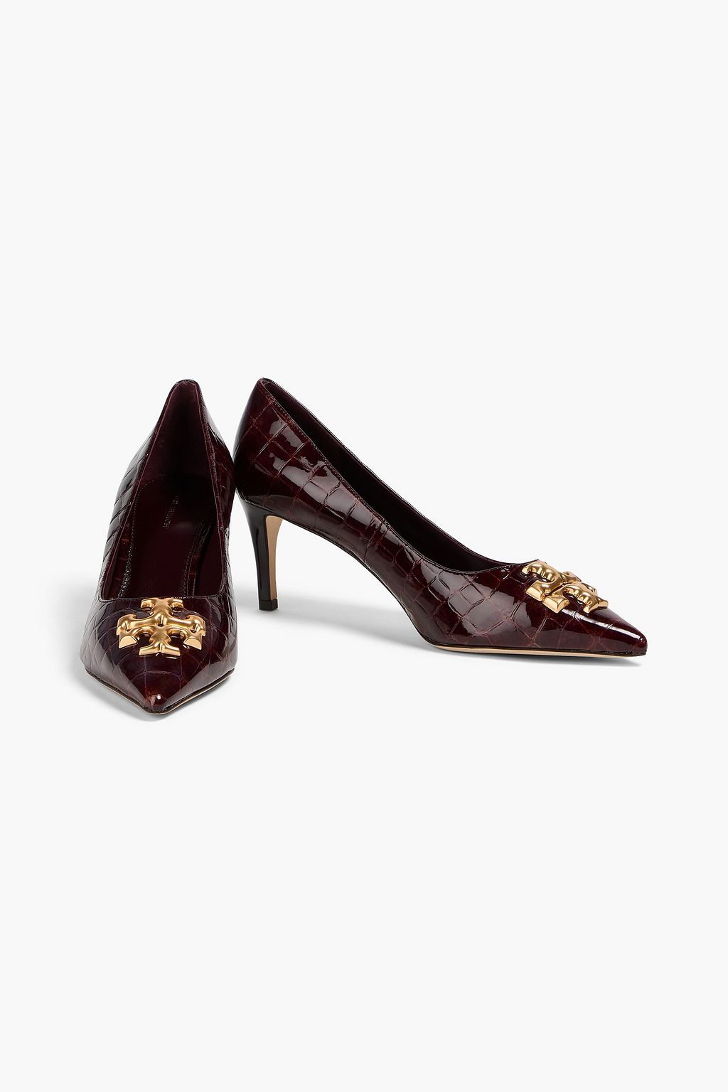 TORY BURCH حذاء بامب "إليانور" من الجلد بنقشة جلد التمساح بتصميم مزركش
