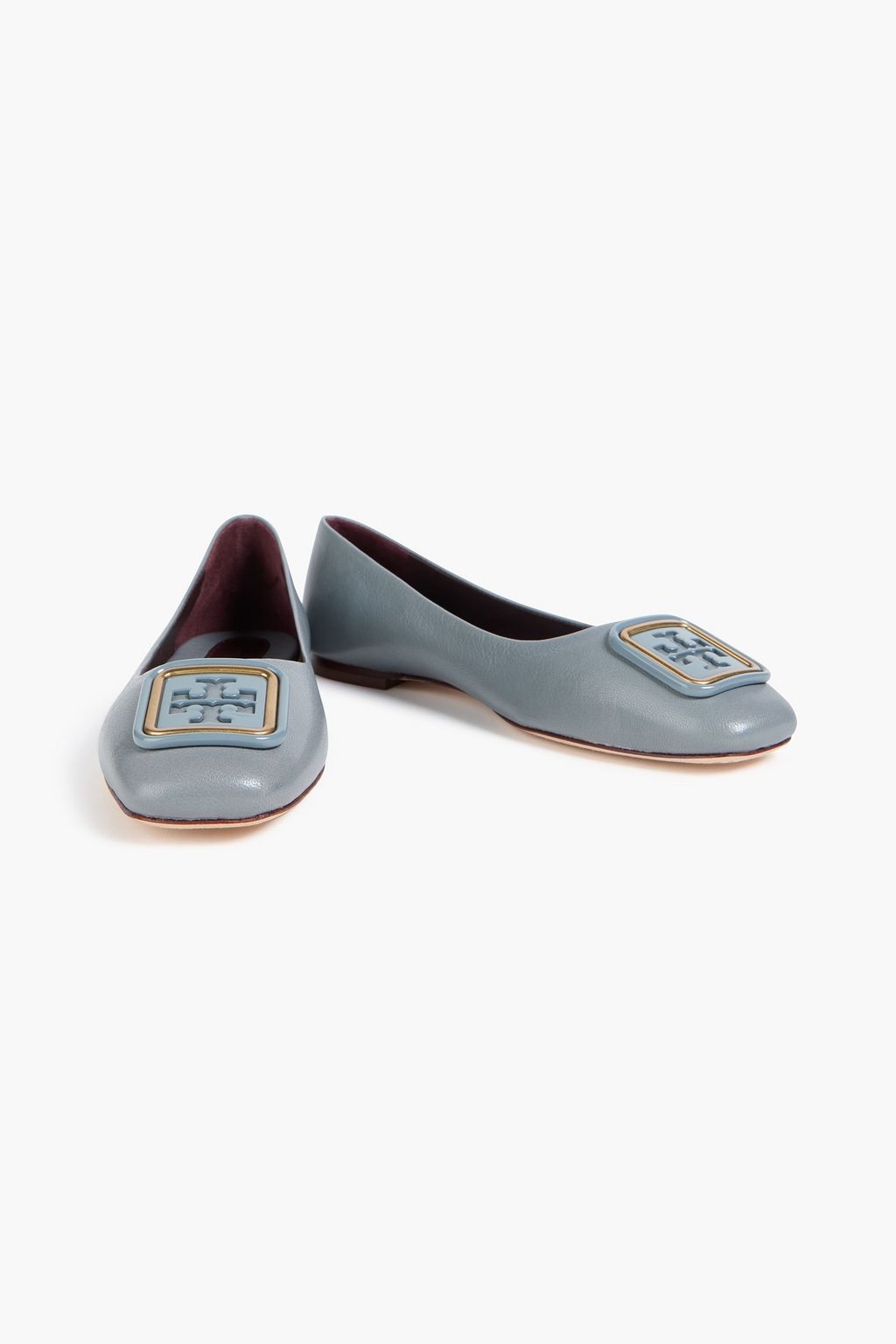 TORY BURCH 조지아 장식 디테일 텍스처드 가죽 발레리나 플랫