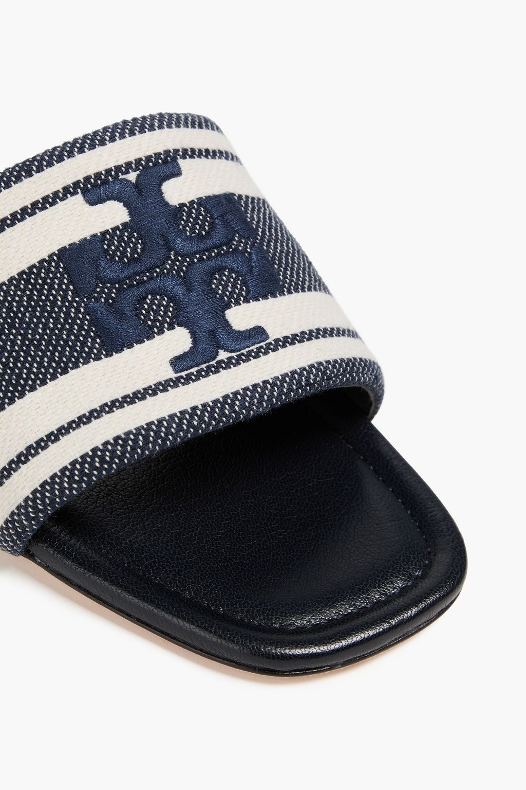 TORY BURCH Double T jacquard slides