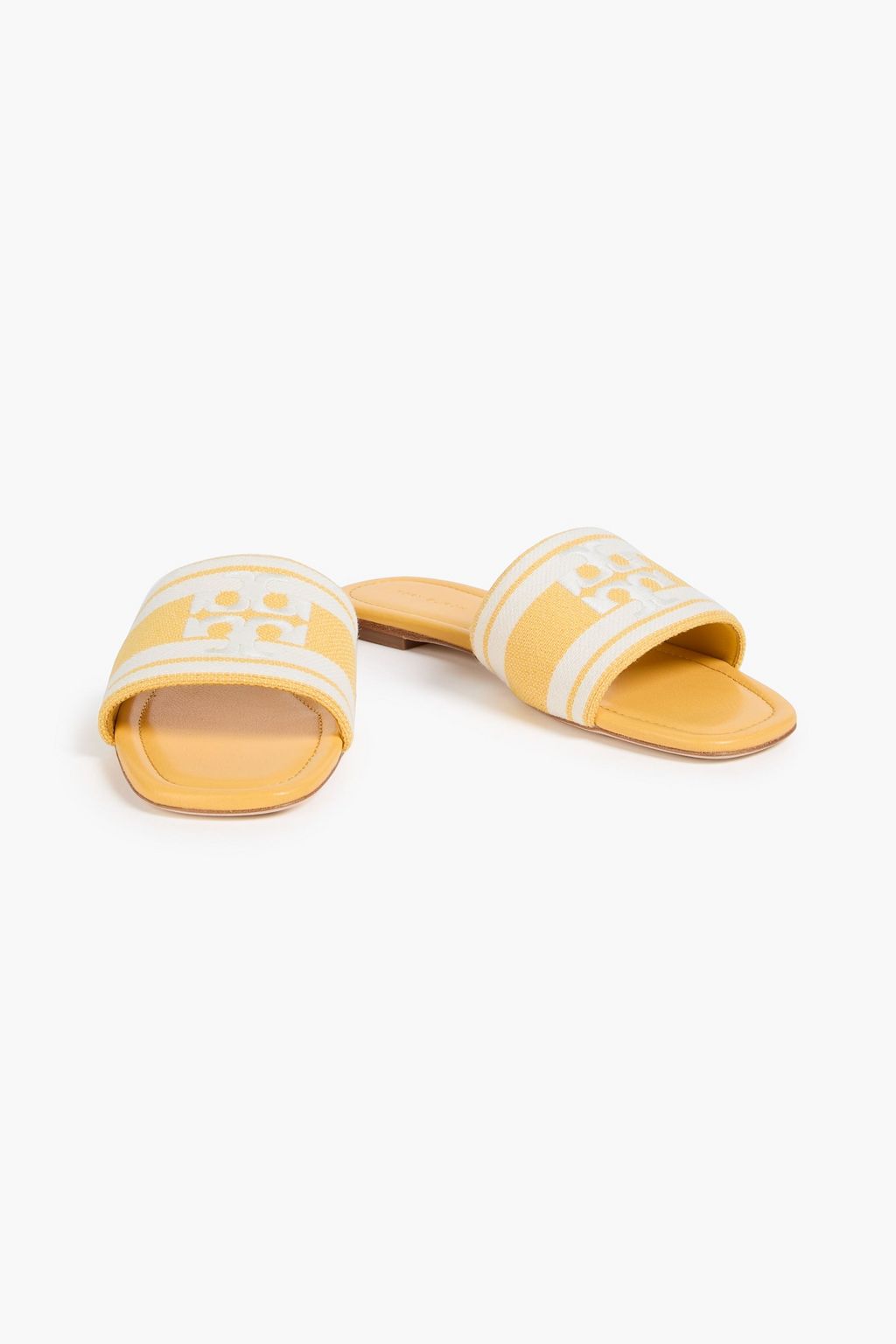 TORY BURCH Double T jacquard slides