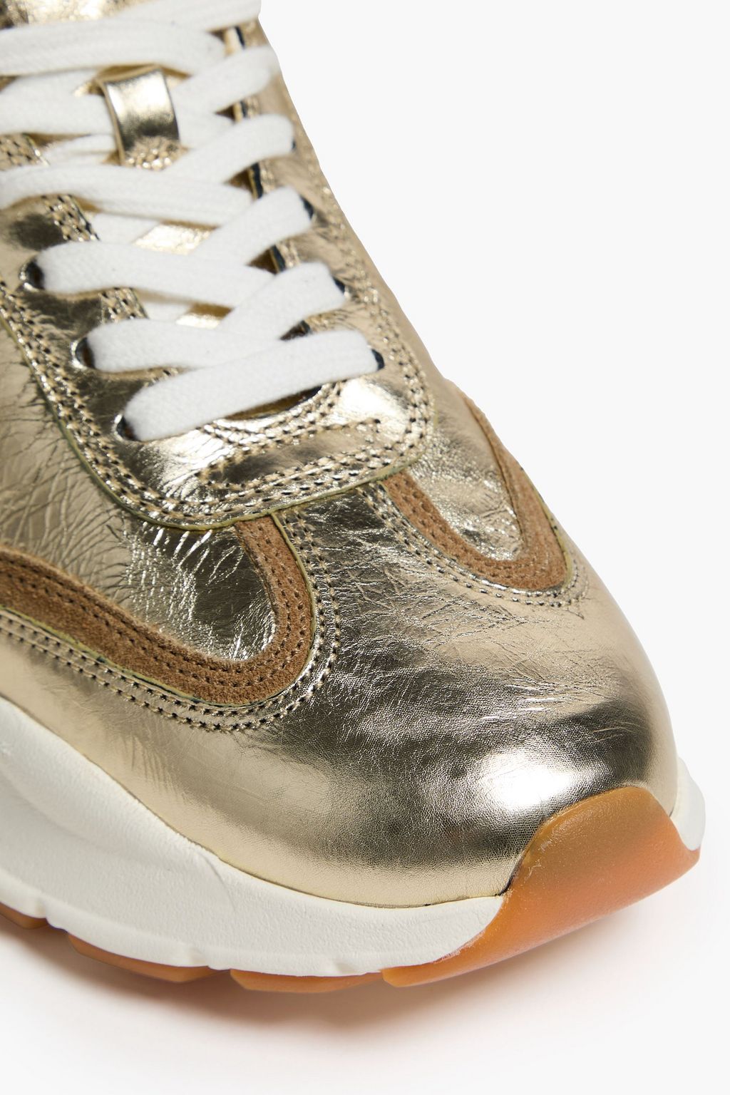 TORY BURCH Good Luck metallic leather sneakers