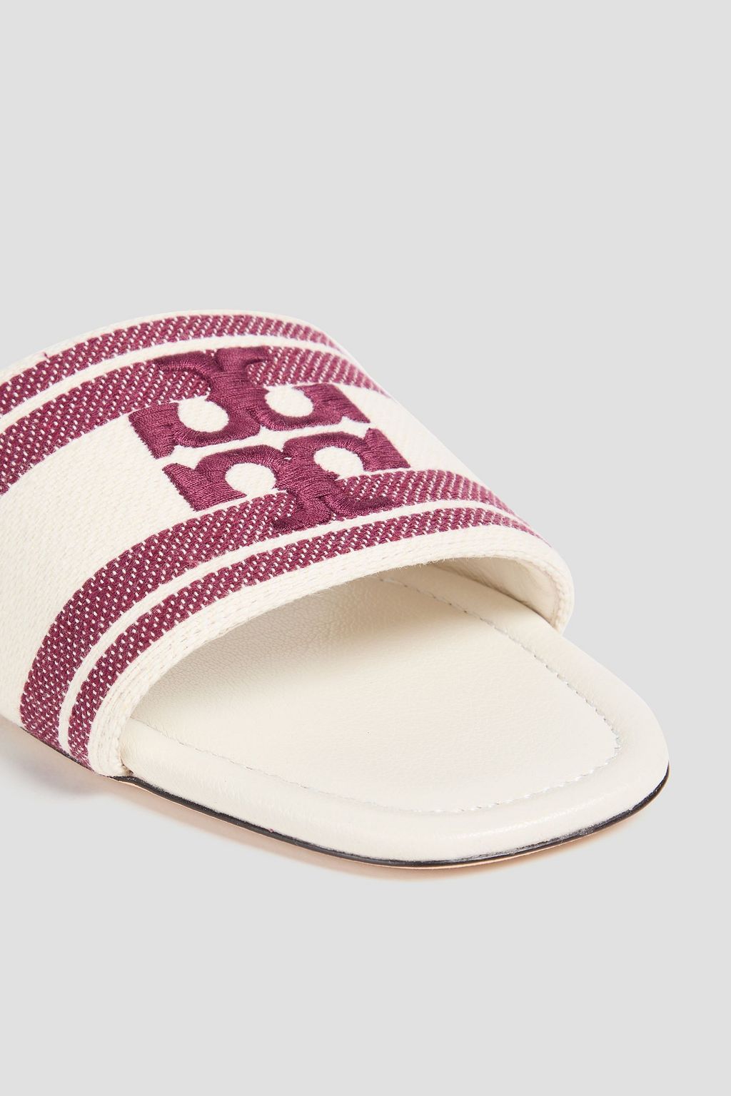 TORY BURCH Double T jacquard slides