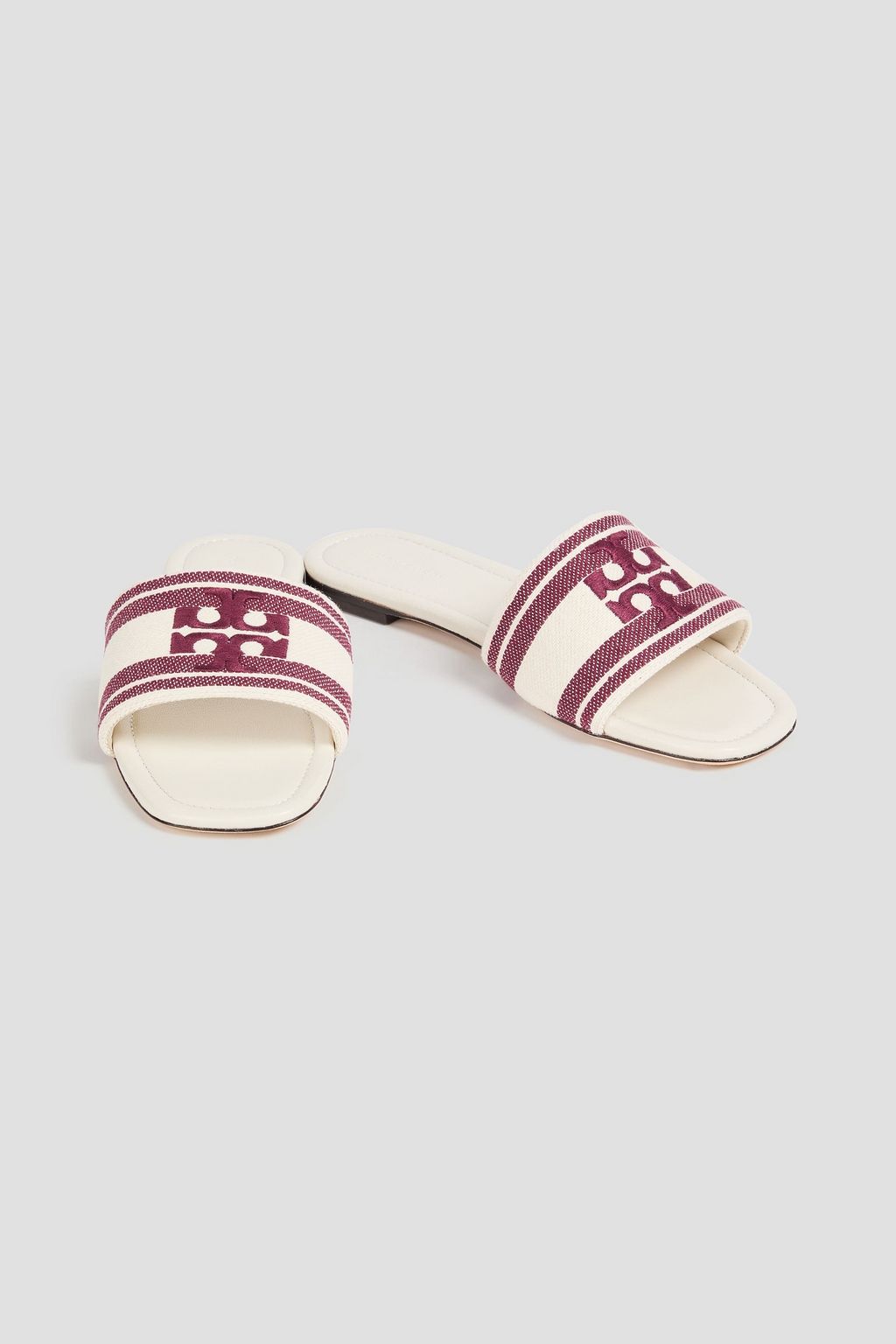 TORY BURCH Double T jacquard slides