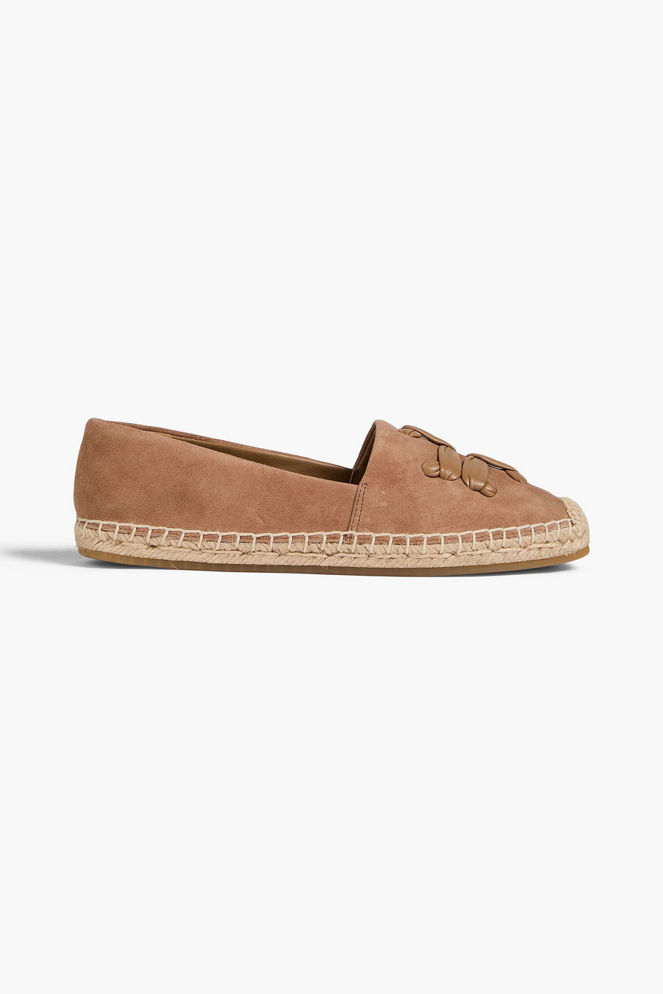 Tory Burch Leather And Suede Espadrilles In Brown
