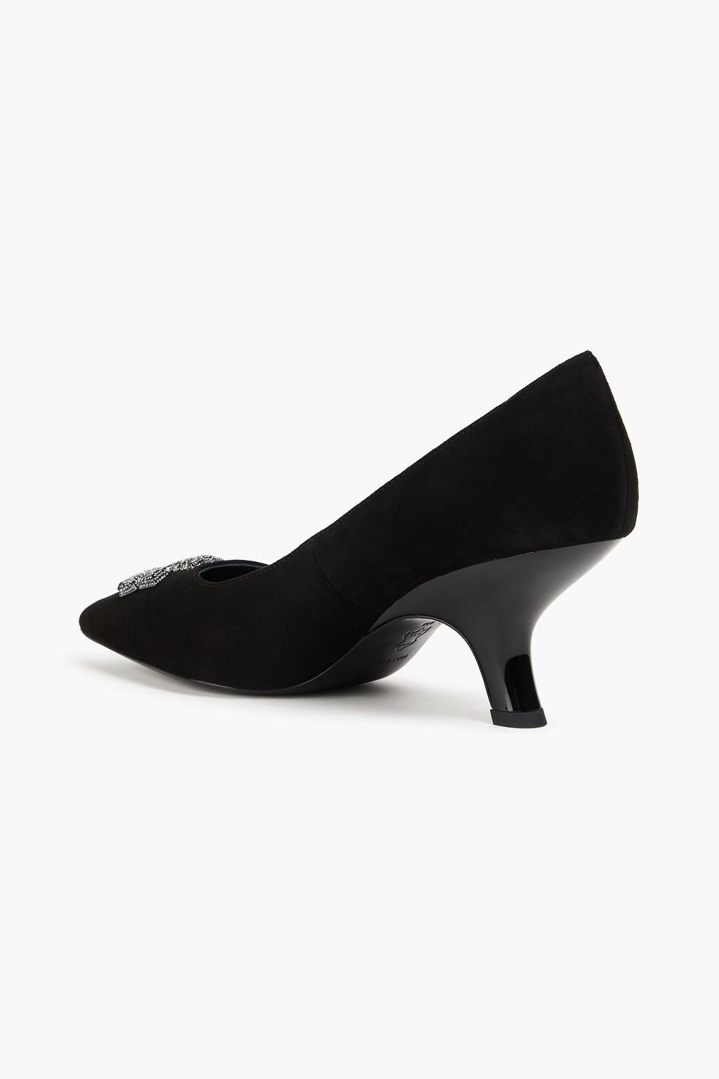 TORY BURCH Eleanor embellished suede pumps