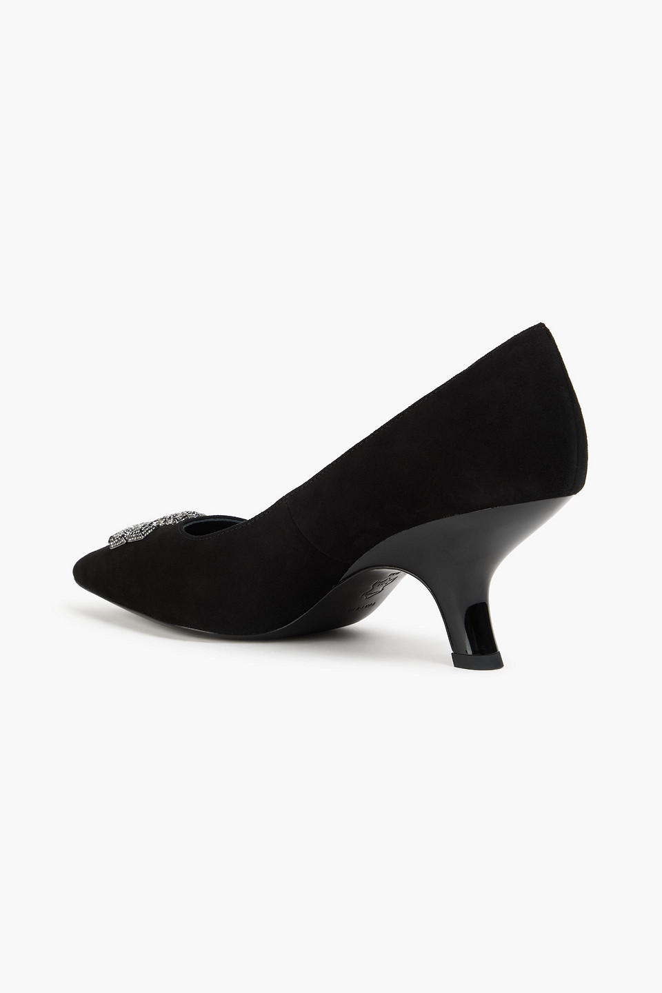 Tory Burch - Eleanor Embellished Suede Pumps - Black - Us 5.5 