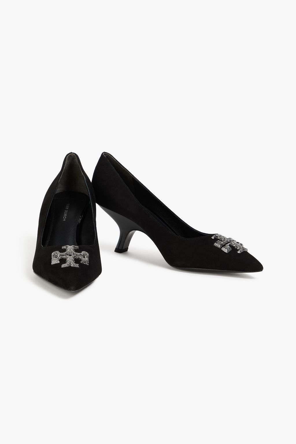 TORY BURCH Eleanor embellished suede pumps