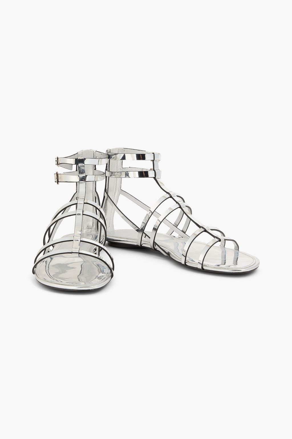 TORY BURCH Capri Gladiator metallic glossed sandals