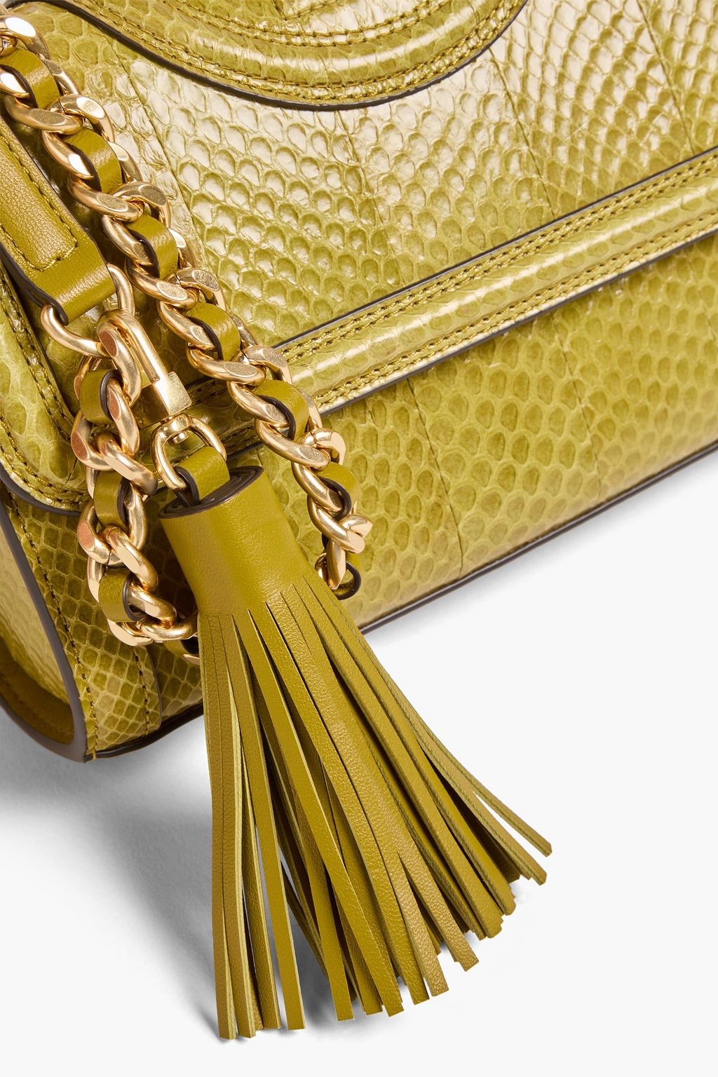 TORY BURCH Fleming watersnake shoulder bag