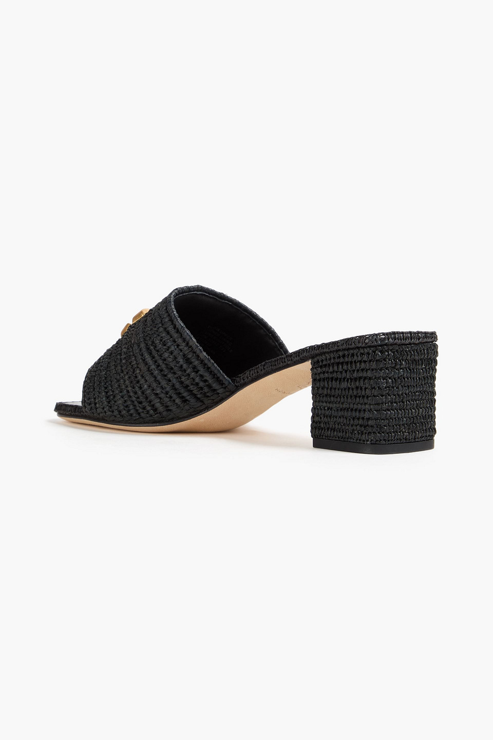  Tory Burch - Eleanor Embellished Raffia Mules - Black - Us 5 