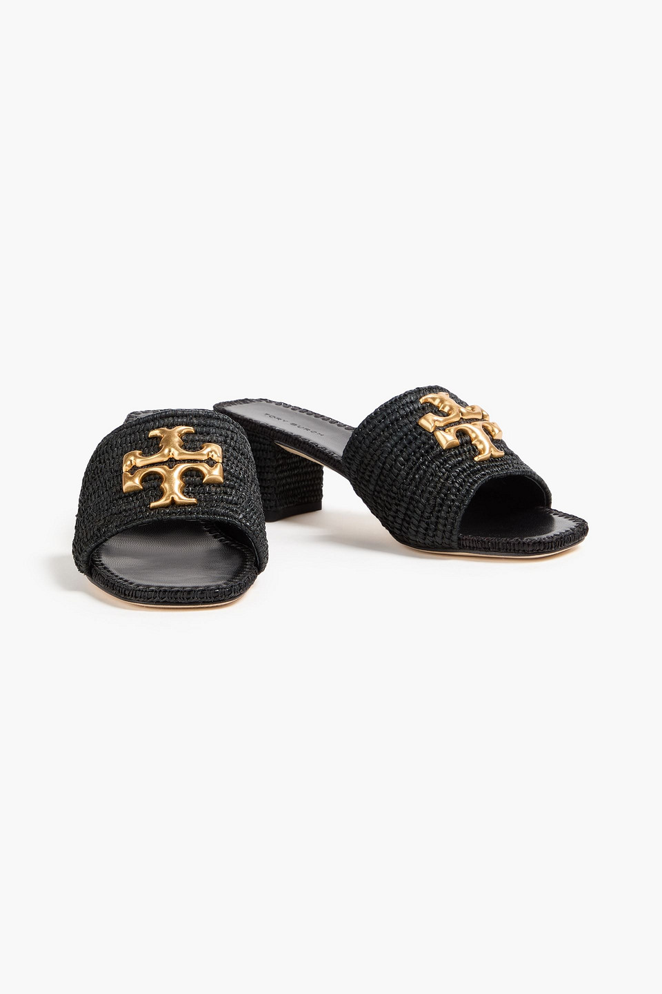  Tory Burch - Eleanor Embellished Raffia Mules - Black - Us 5 