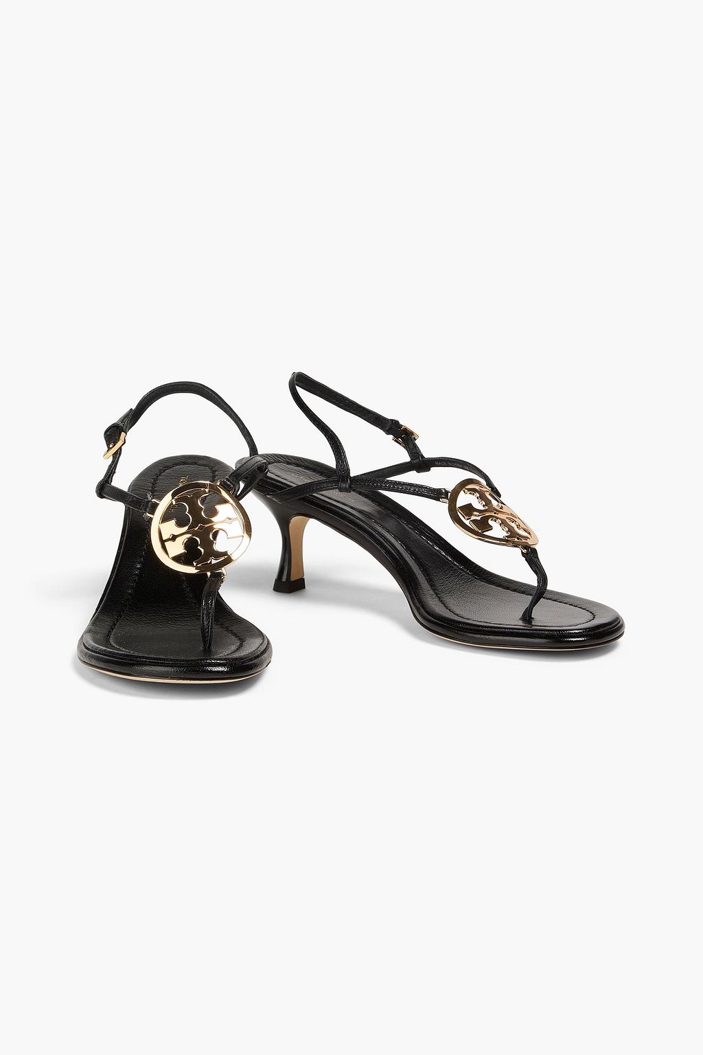 TORY BURCH 카프리 장식 디테일 가죽 샌들