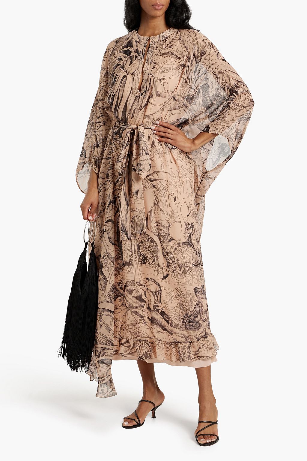 REDVALENTINO Printed silk-chiffon maxi dress