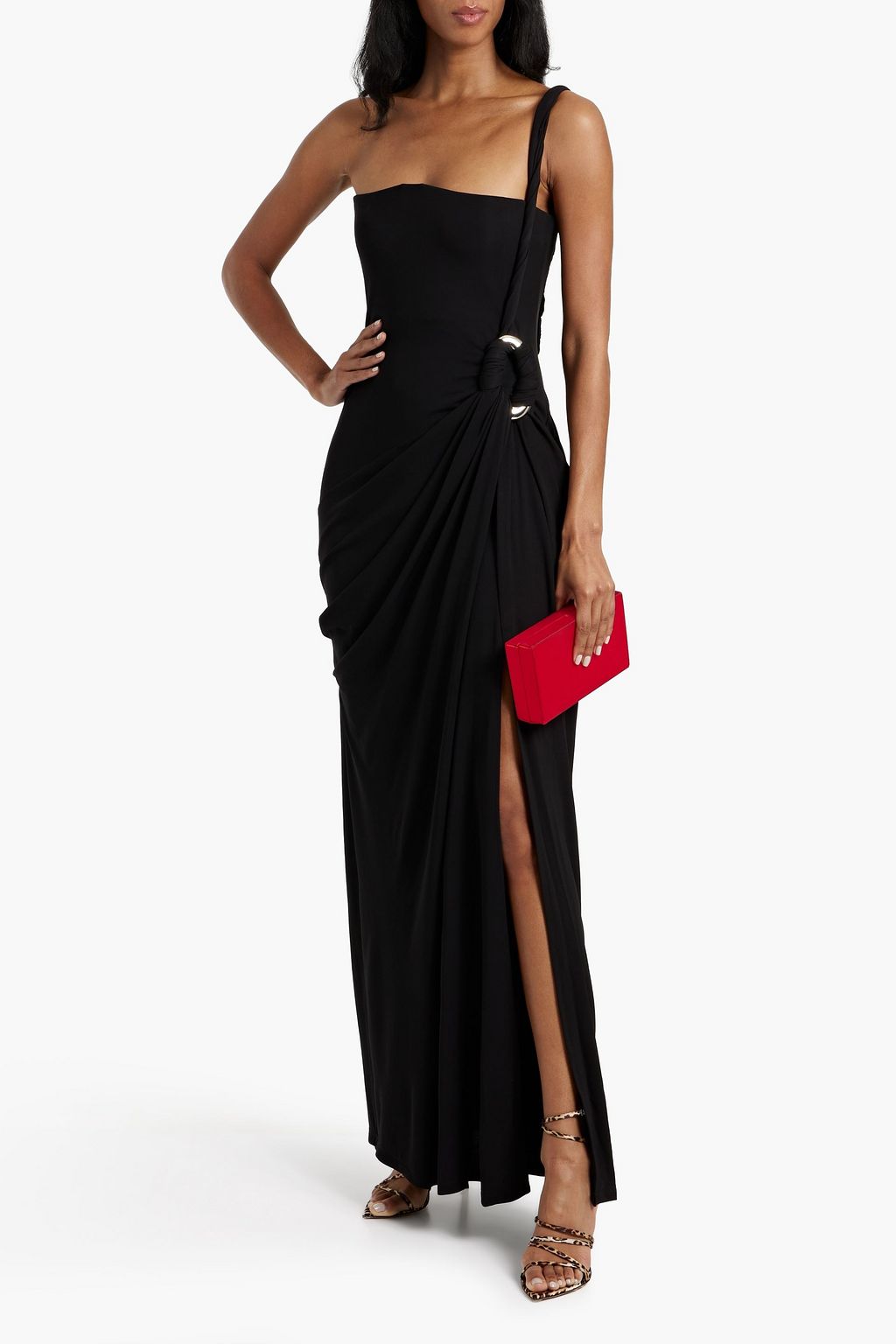 SIMKHAI Sone one-shoulder stretch-jersey gown