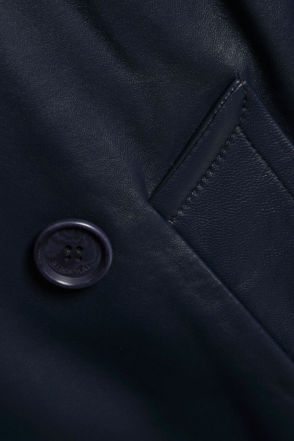 SIMKHAI 가죽 벨티드 트렌치 코트