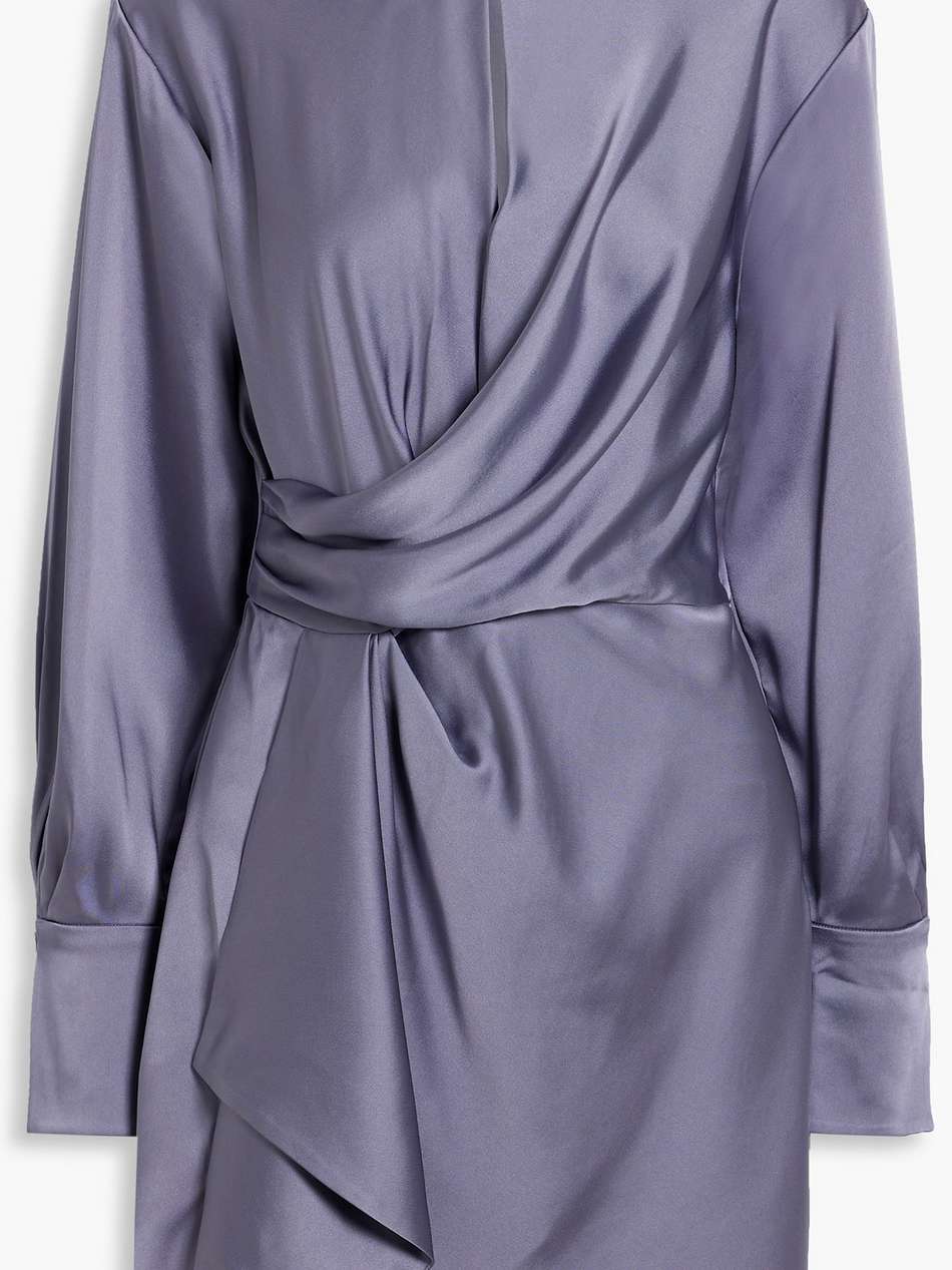 talit wrap-effect satin mini dress