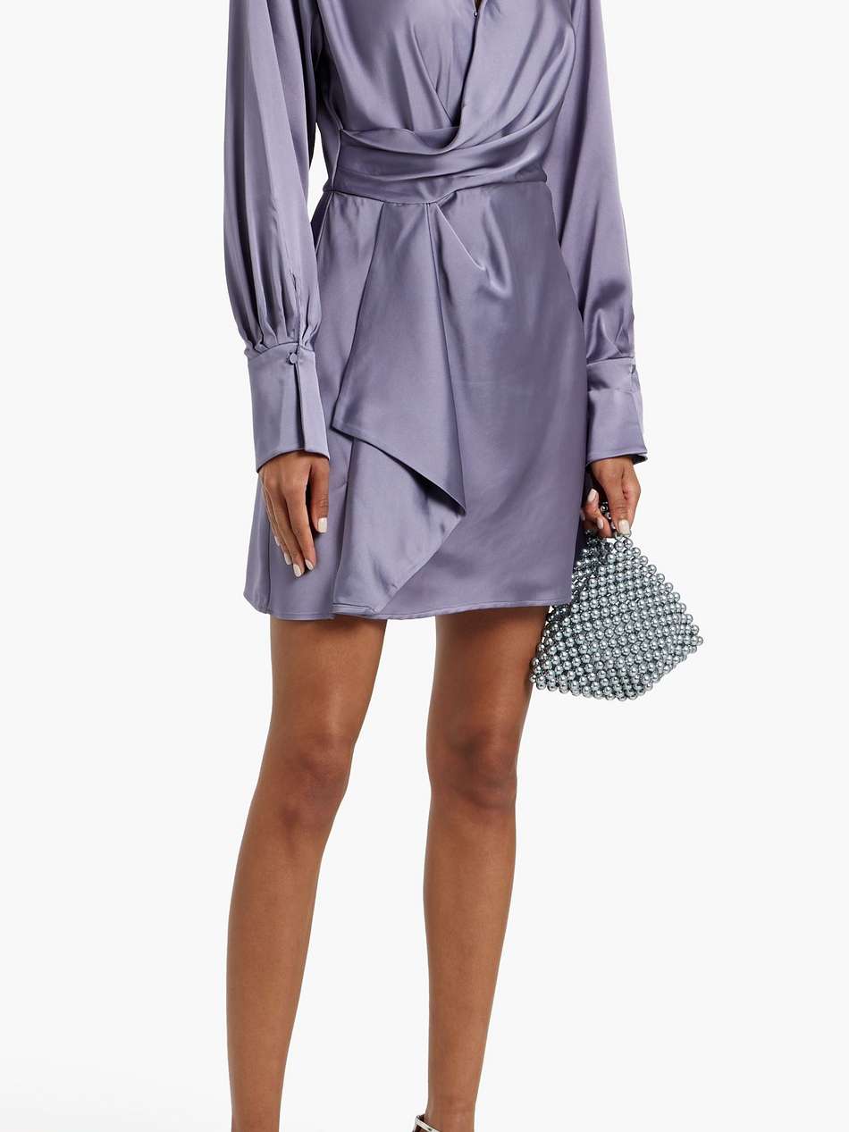 talit wrap-effect satin mini dress