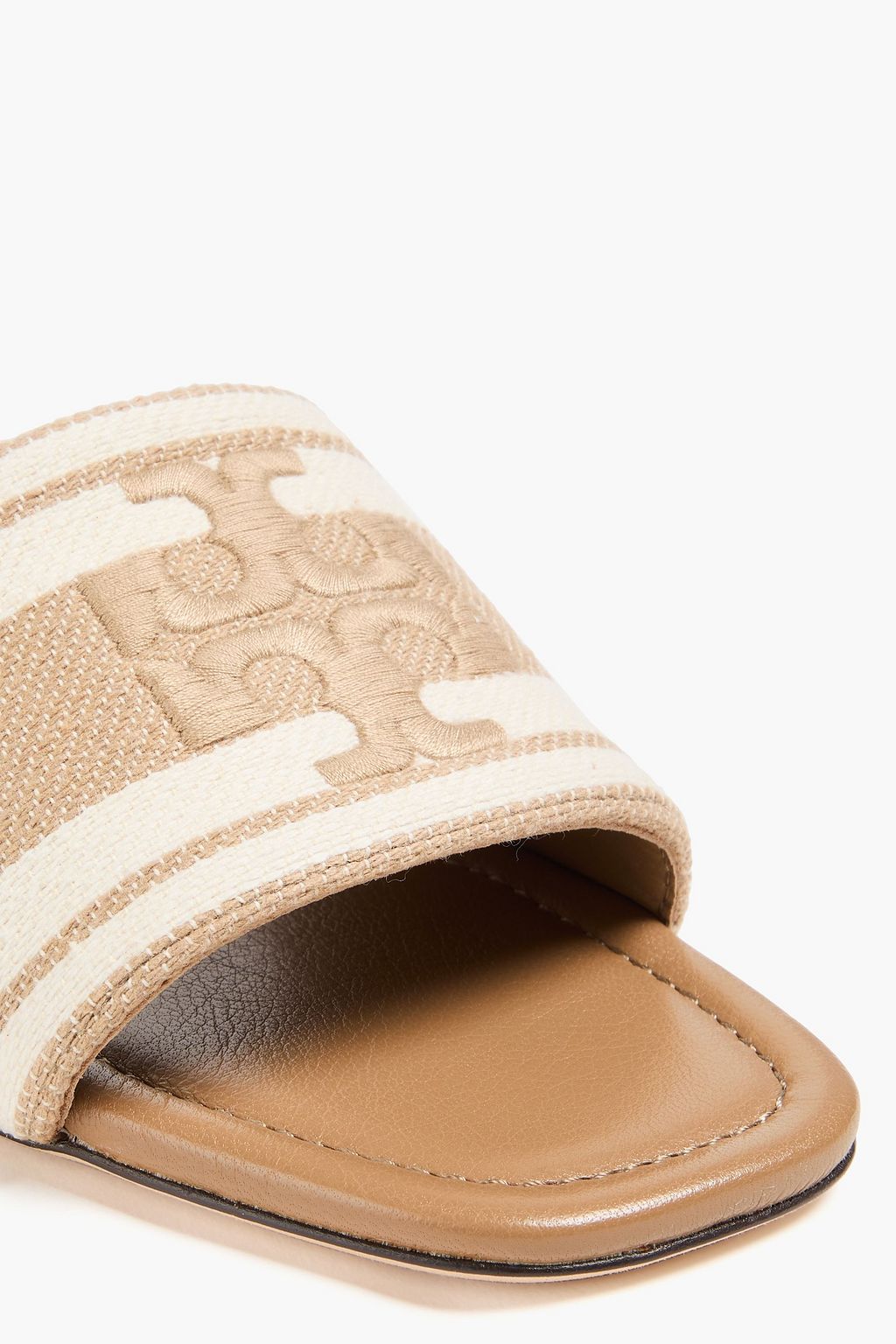 TORY BURCH Double T jacquard slides
