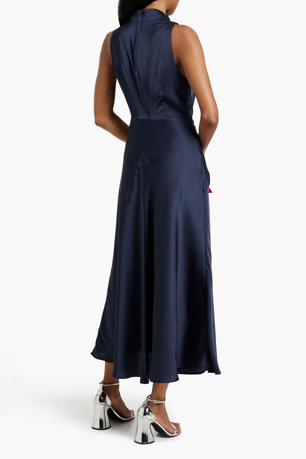 NICHOLAS Draped satin midi dress