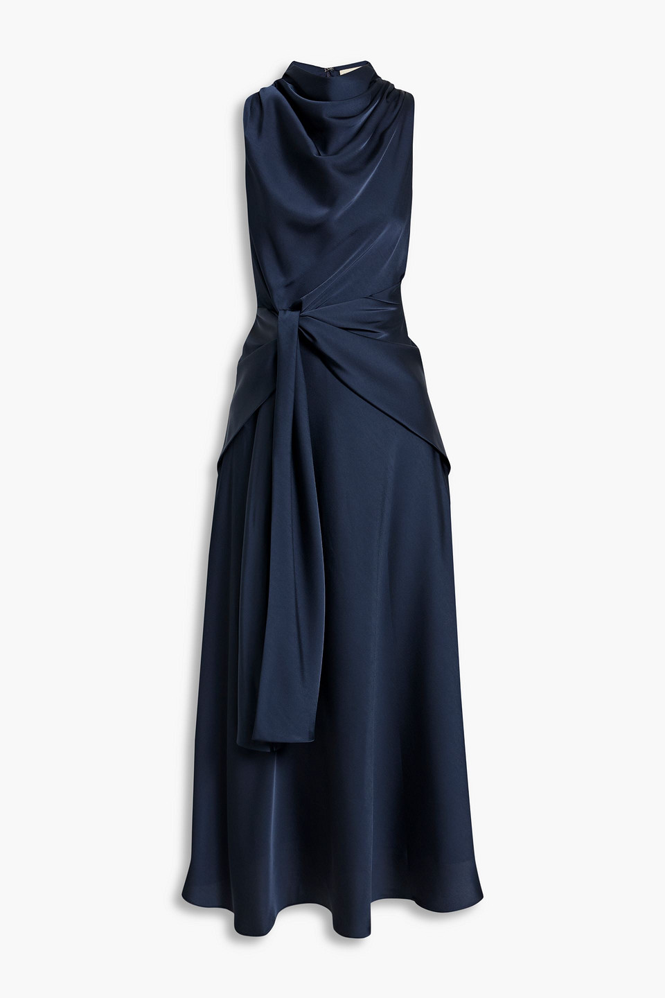Draped satin maxi dress