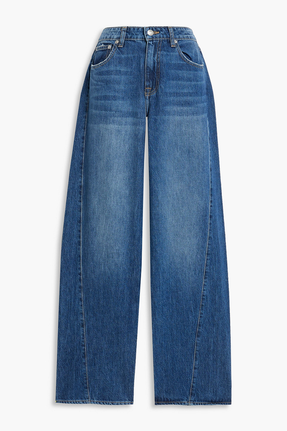 Simkhai Sawyer Mid-rise Wide-leg Jeans In Mid Denim