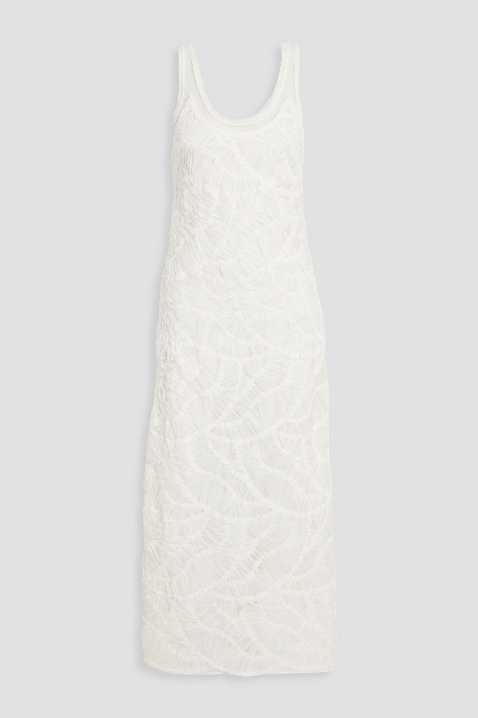 Simkhai Zakai Embroidered Georgette Maxi Dress In Ecru