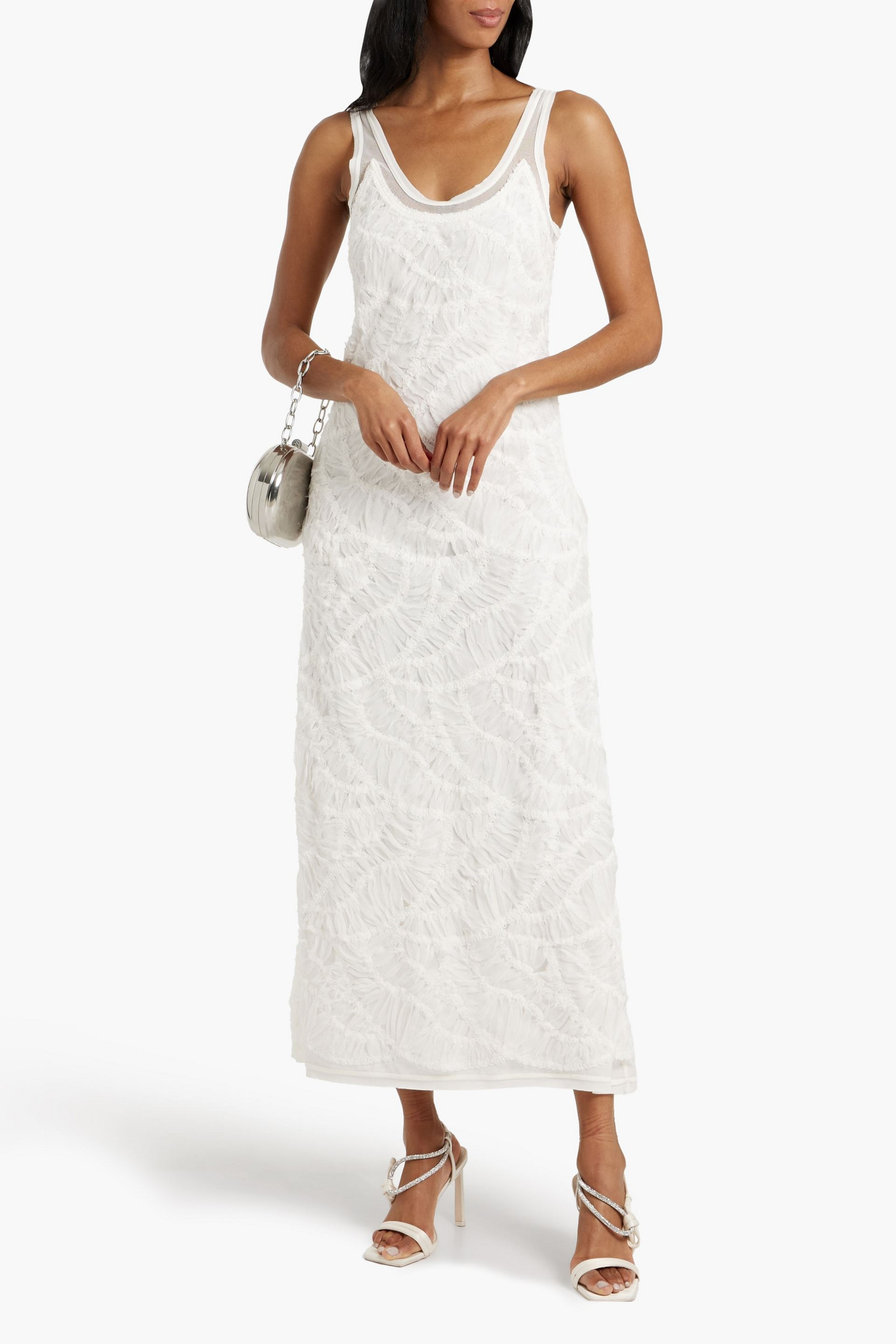 SIMKHAI Zakai embroidered georgette maxi dress