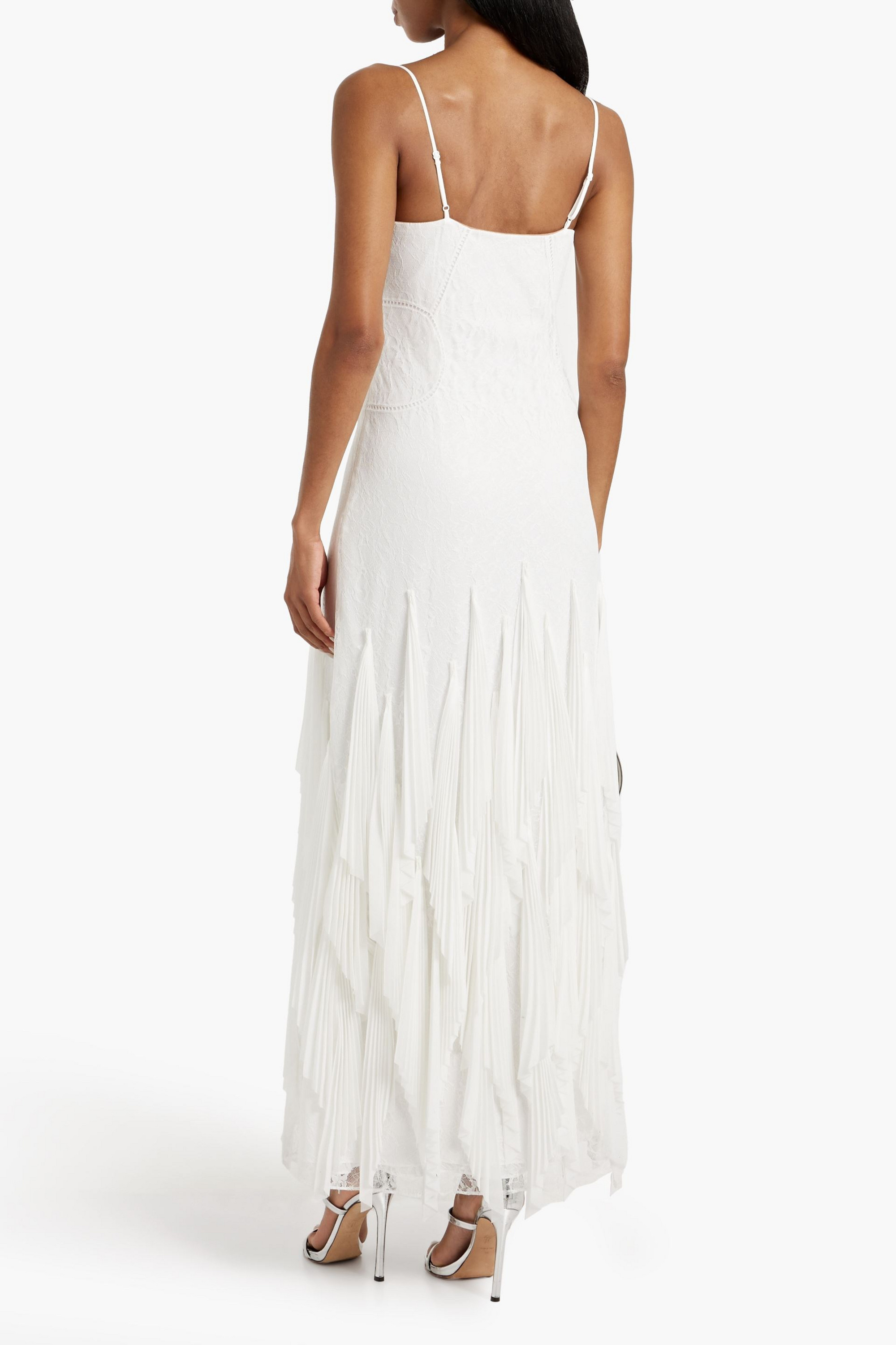 SIMKHAI - Gertrude pleated chiffon and lace gown | Plush