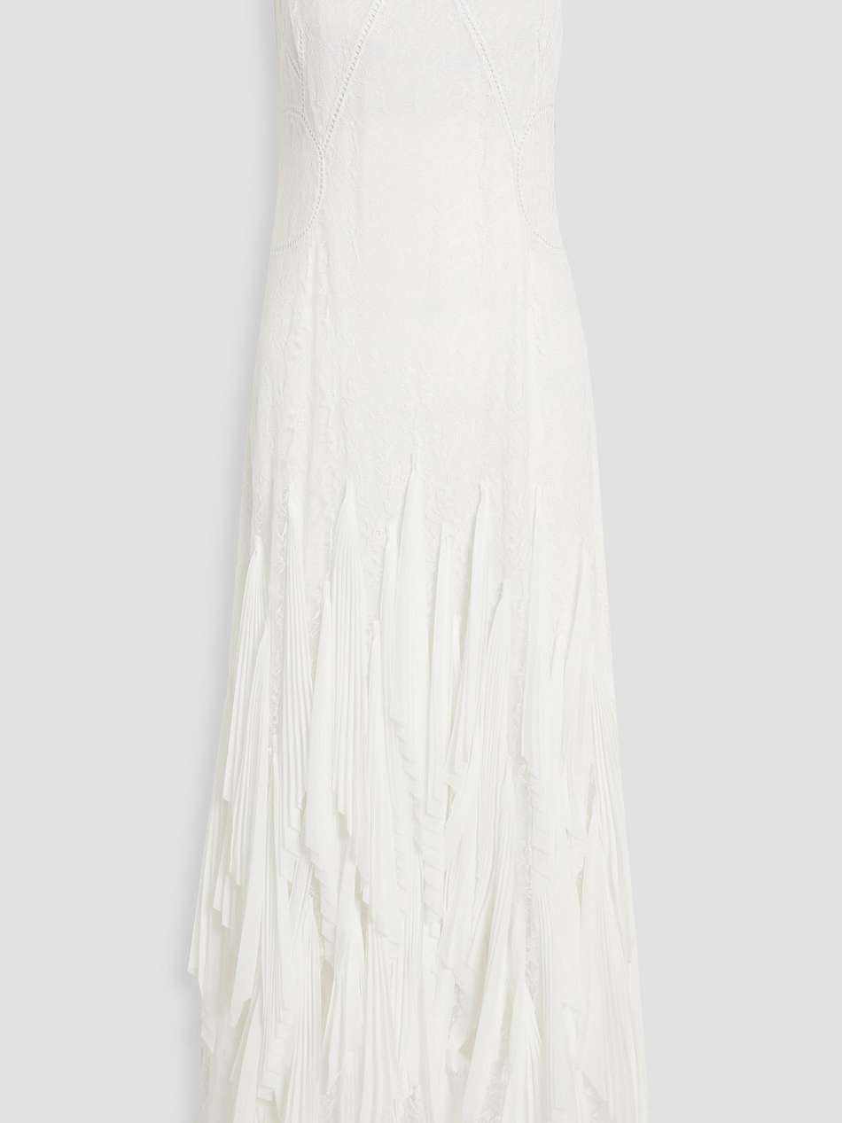 gertrude pleated chiffon and lace gown