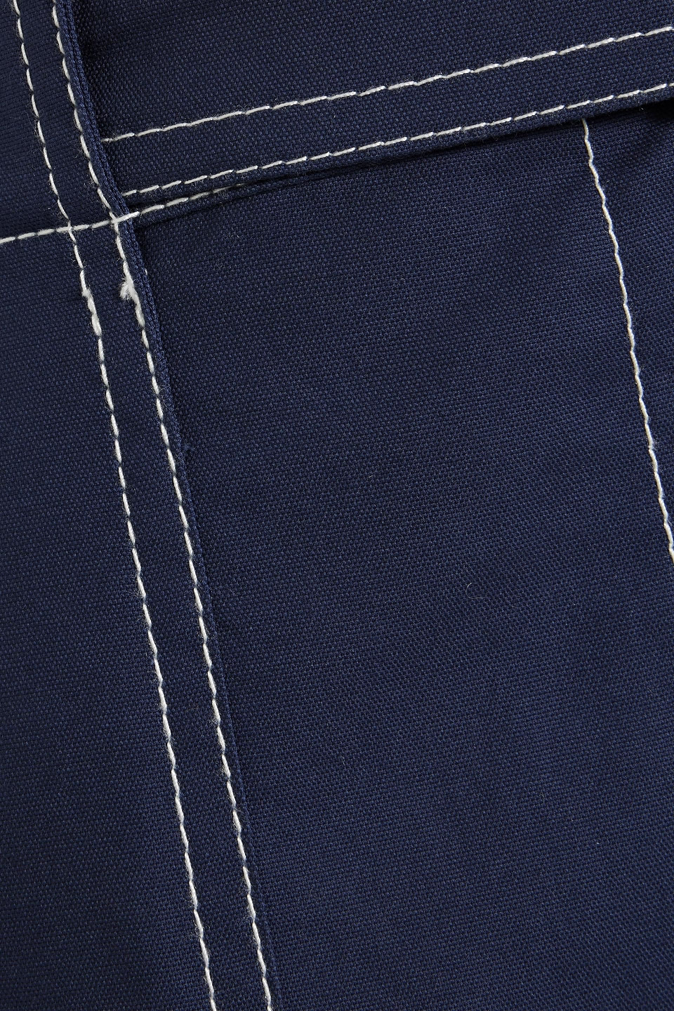 Simkhai Kairi Cropped Belted Cotton-blend Canvas Wide-leg Pants In Navy
