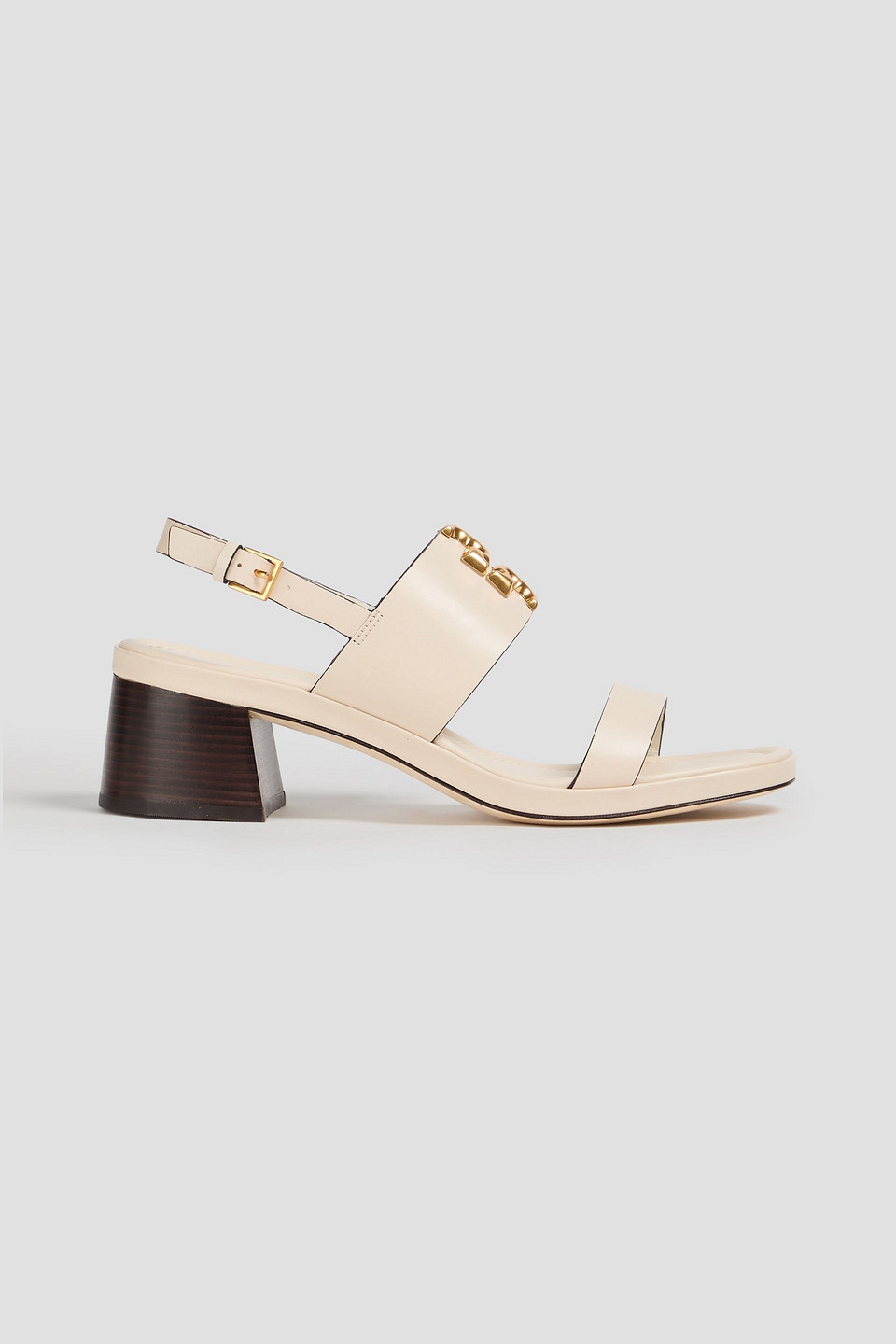 Tory Burch Eleanor Two-band Medallion Slingback Sandals In New Ivory