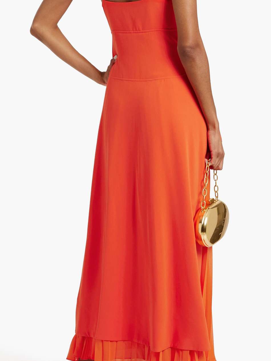 sequoia pleated chiffon and crepe maxi dress
