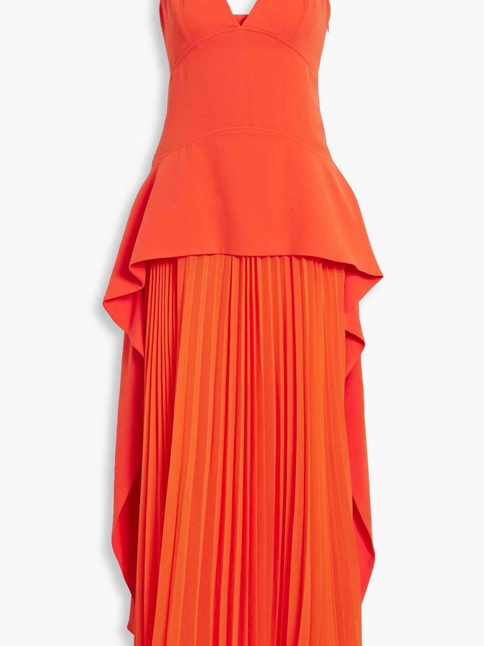 sequoia pleated chiffon and crepe maxi dress