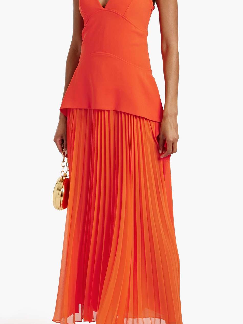 sequoia pleated chiffon and crepe maxi dress