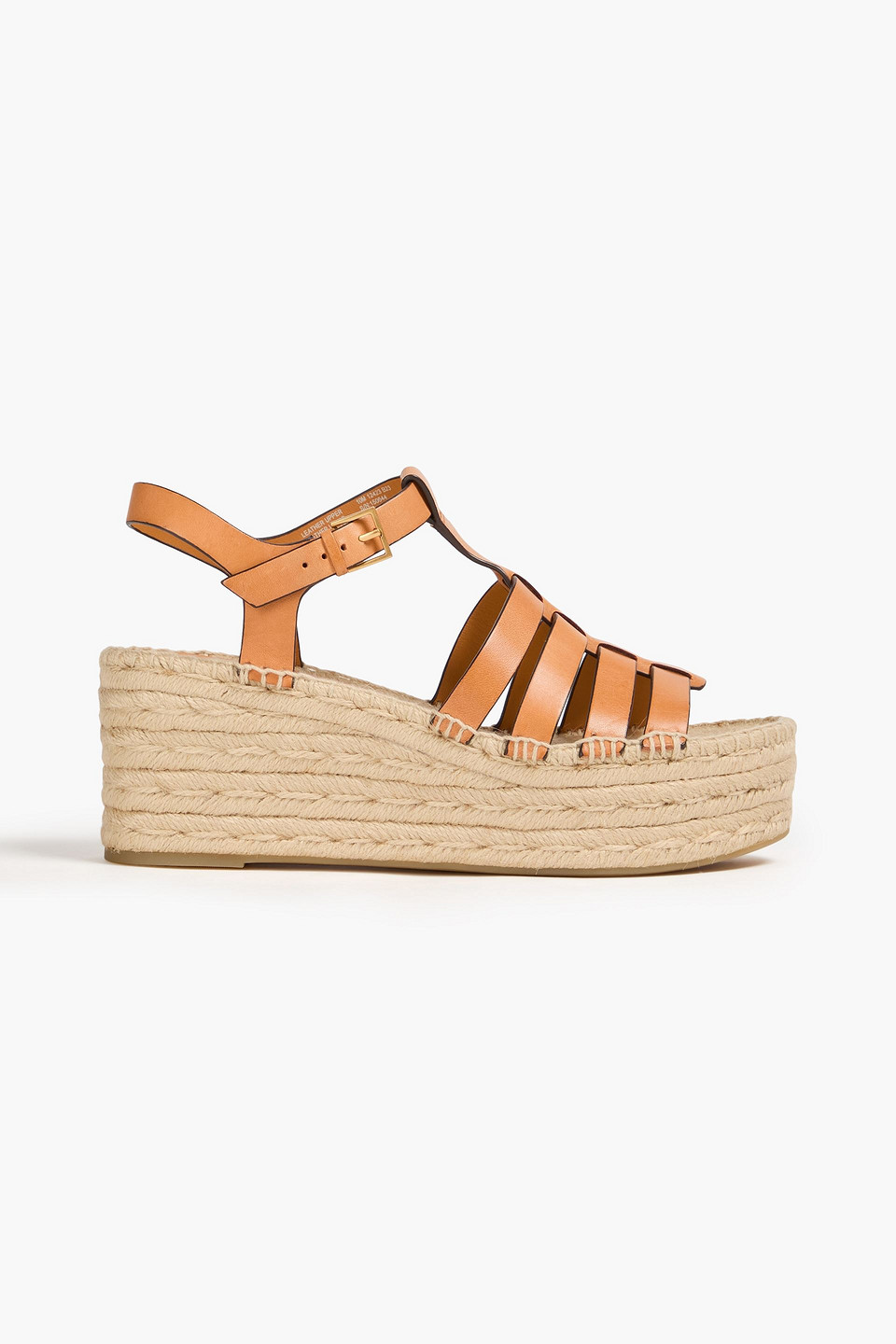 Tory Burch - Fisherman leather wedge slingback sandals - Brown - US 10