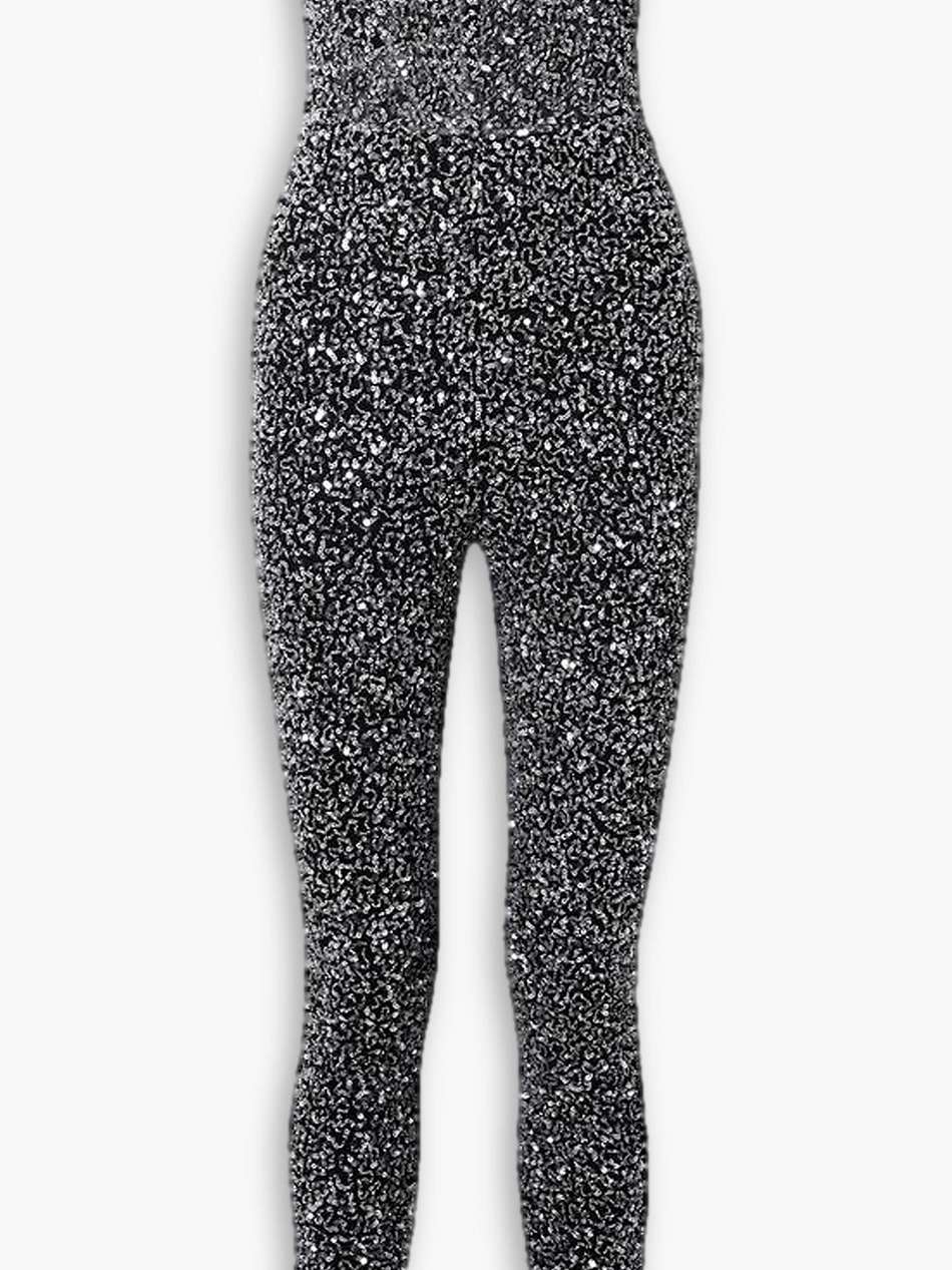 elodie strapless embellished tulle jumpsuit