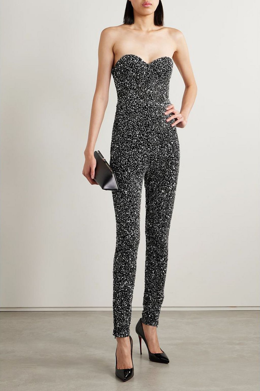 RETROFÊTE Elodie strapless embellished tulle jumpsuit