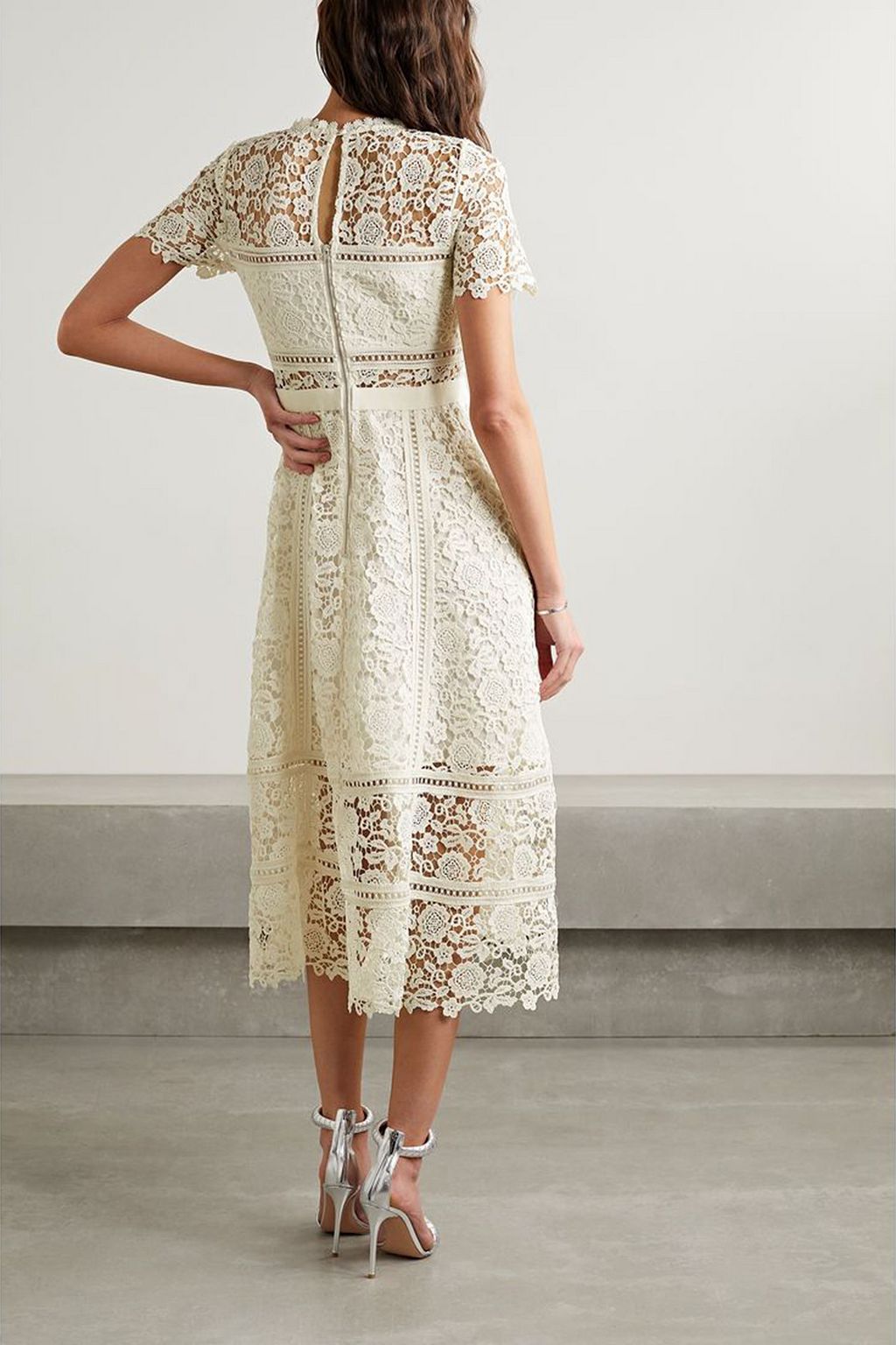 SELF-PORTRAIT Guipure lace midi dress